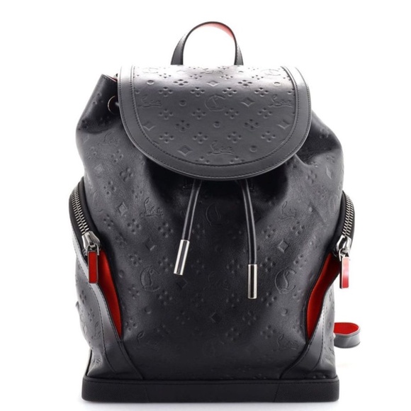 Christian Louboutin Explorafunk Backpack Embossed Leather Black - Picture 1 of 8